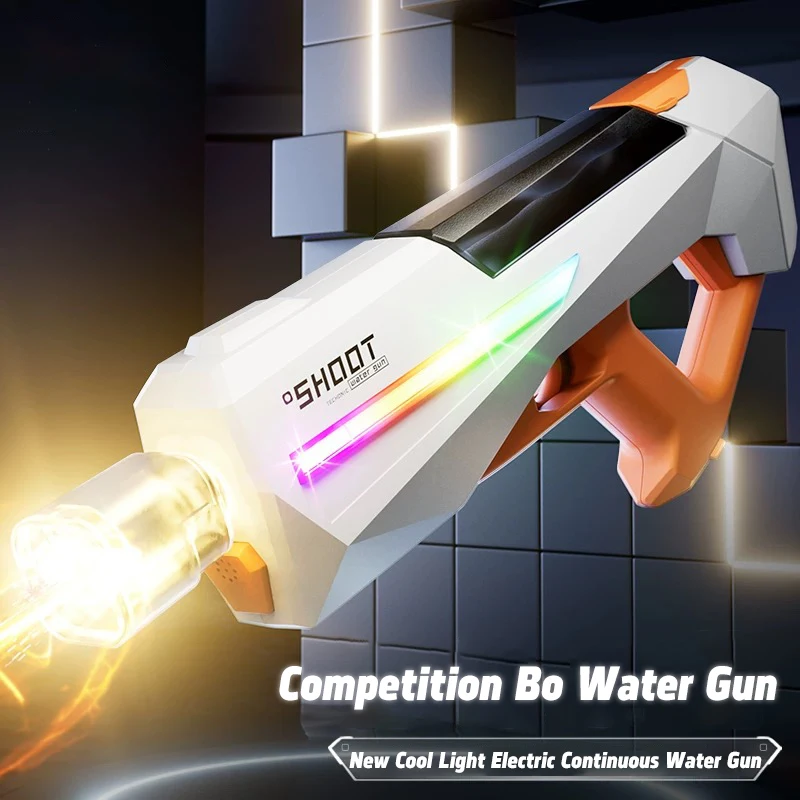 Summer Outdoor LED Fully Automatic Fire Electric Water Gun Toy, Adult Pool Battle Shooting Toy Water Gun Boy Gift