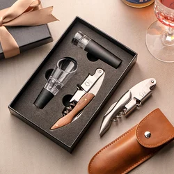 Customize Corkscrew Set Wine Opener Stainless Bottle Opener Set Groomsman Gifts Wine Lovers Wooden Gifts Personalized Engraving