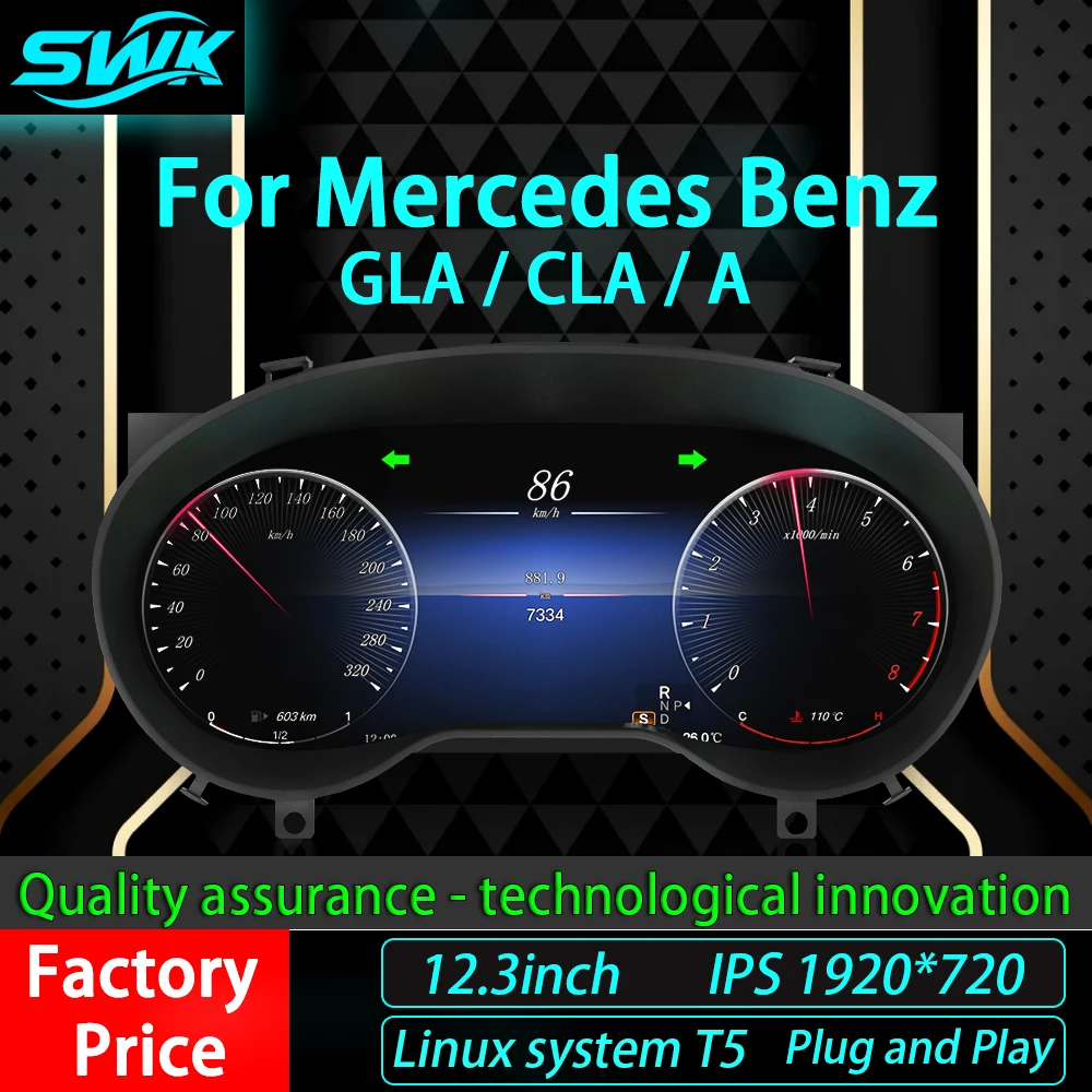 

Для автомобиля Mercedes Benz GLA CLA A 12,3-дюймовая цифровая приборная панель системы Linux ЖК-приборная панель