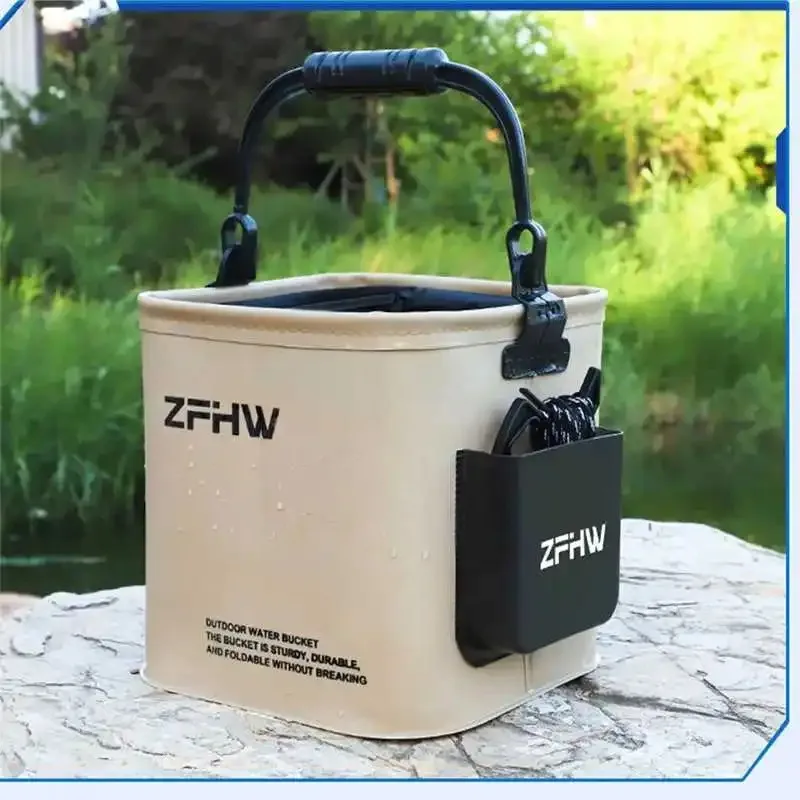 Fishing Bucket Folding Multifunctional Portable Fish Bucket Outdoor Fish Box Portable Large Capacity Camping Bucket