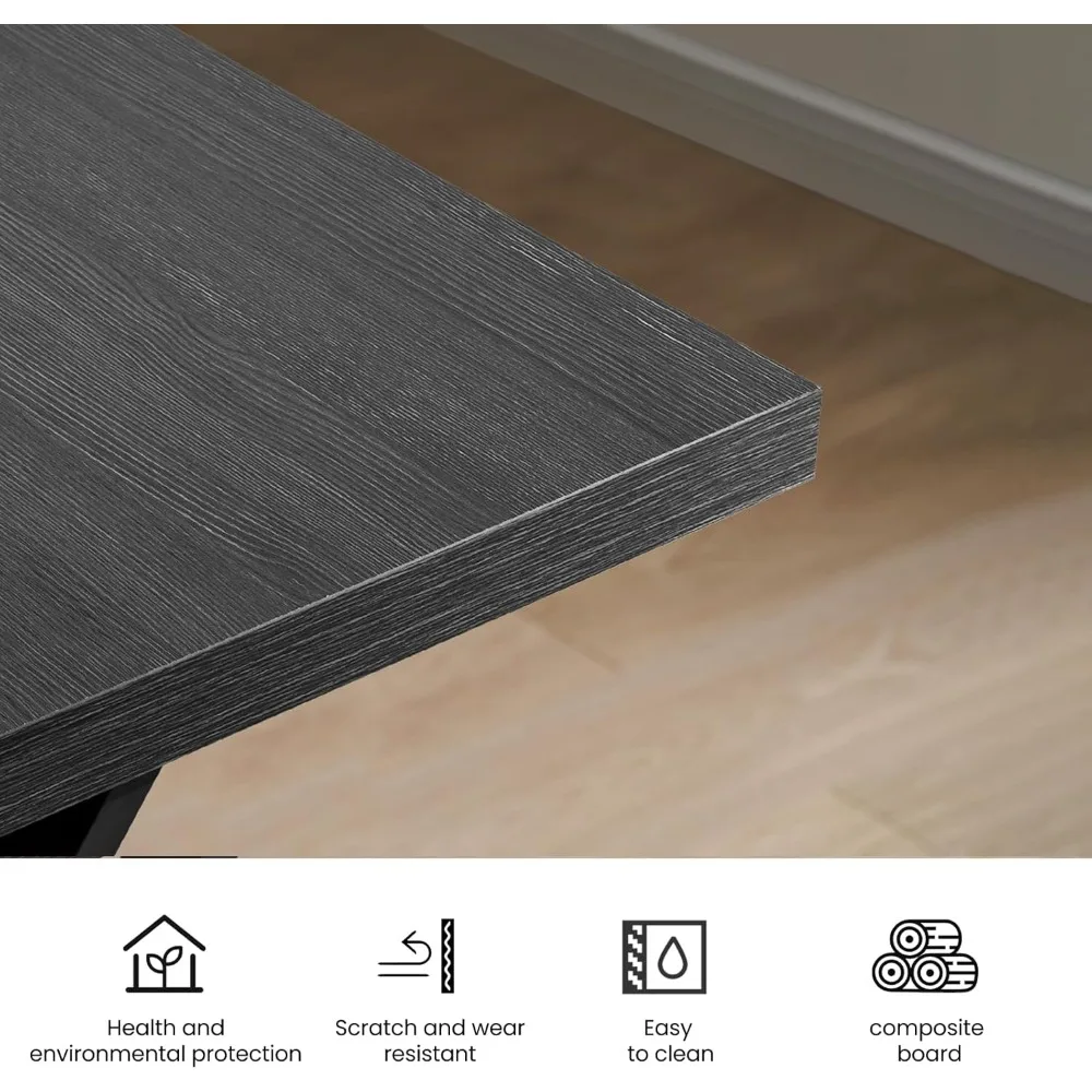 مكتب مكتب واسع مقاس 70.9 بوصة: إطار متين، تصميم عصري أنيق للاستخدام المنزلي في العمل #6