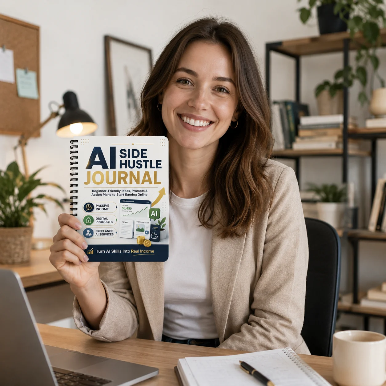 AI Side Hustle Journal – Beginner-Friendly Ideas, Prompts & Action Plans to Start Earning Online Fast