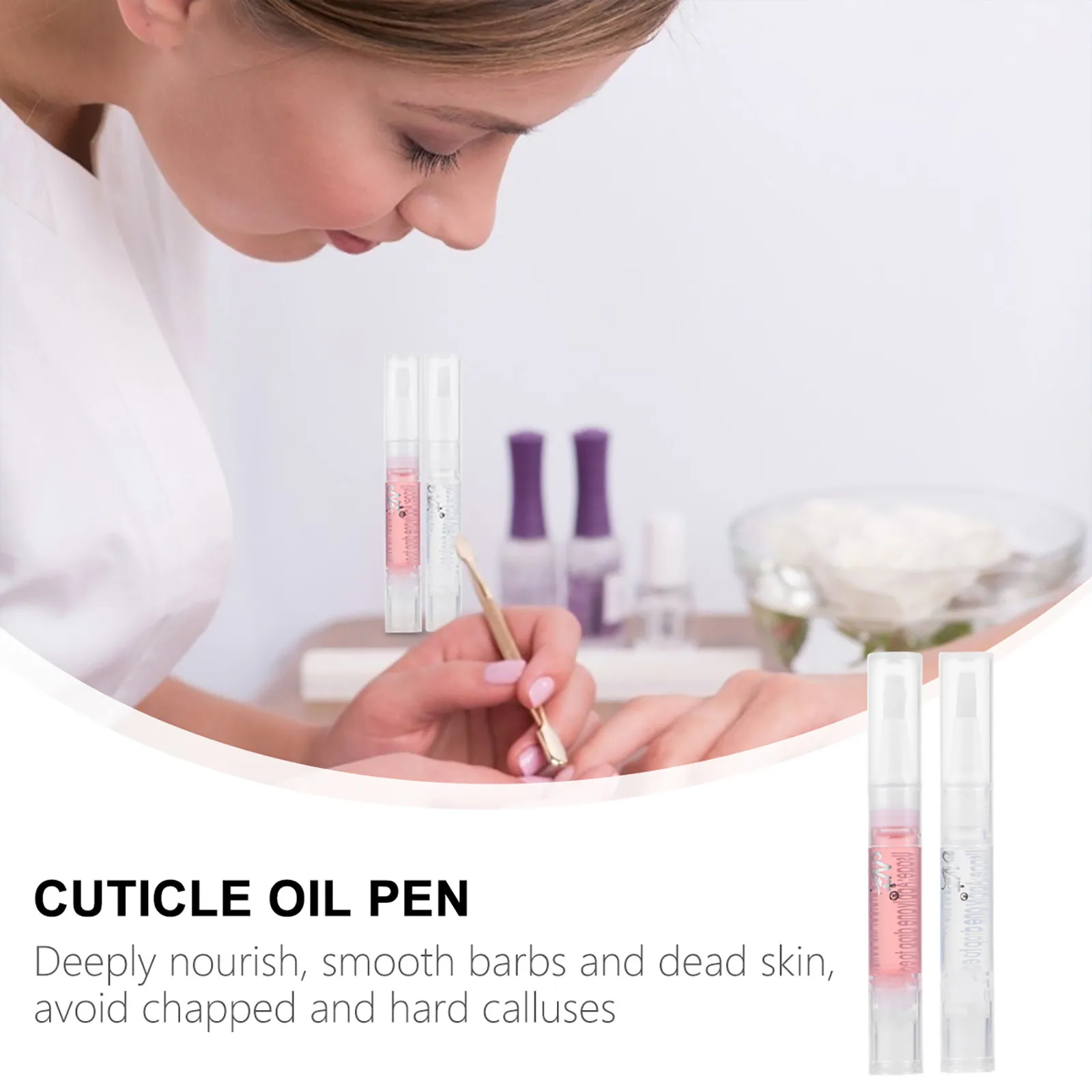8Pcs Nail Cuticle Oil Pen Cuticle Pen for Preventing Nail Cracking Maintaining Neat Fingernails Portable Travel