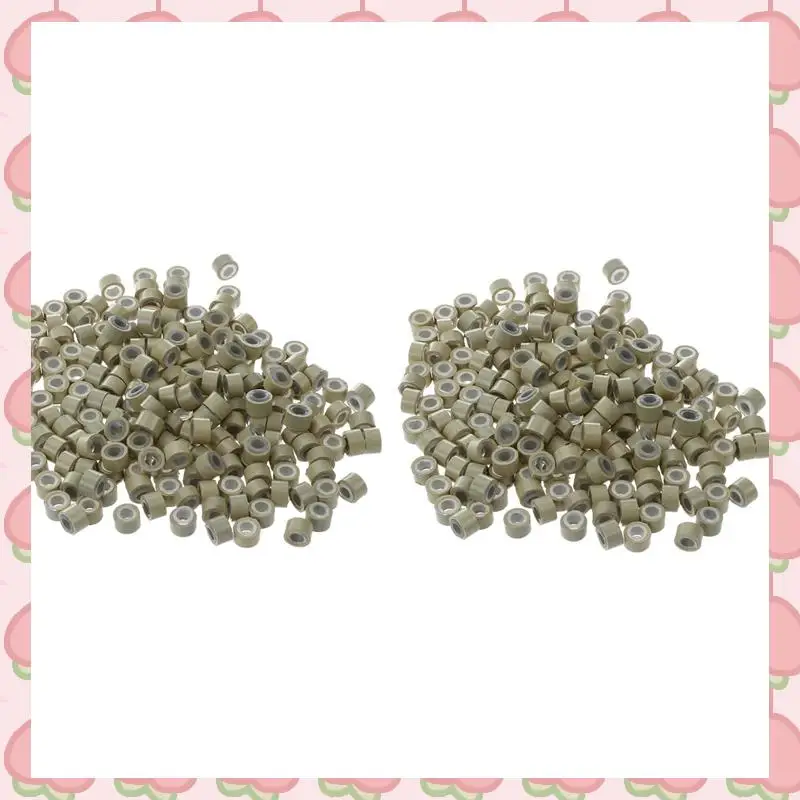 N18R 400 قطعة 5 مللي متر شقراء اللون سيليكون اصطف حلقات صغيرة وصلات الخرز وصلات لينكيز ل وصلات شعر