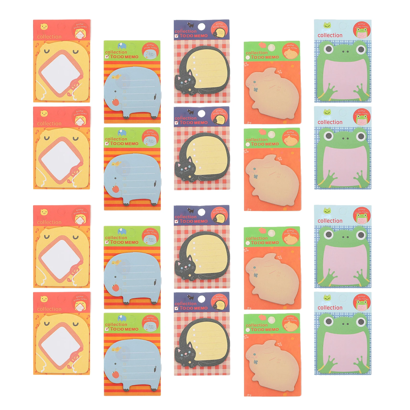 

25pcs Cartoon Animal 3x5 Small Notebooks Colorful Removable Adhesive Office Memo Pads Stickers