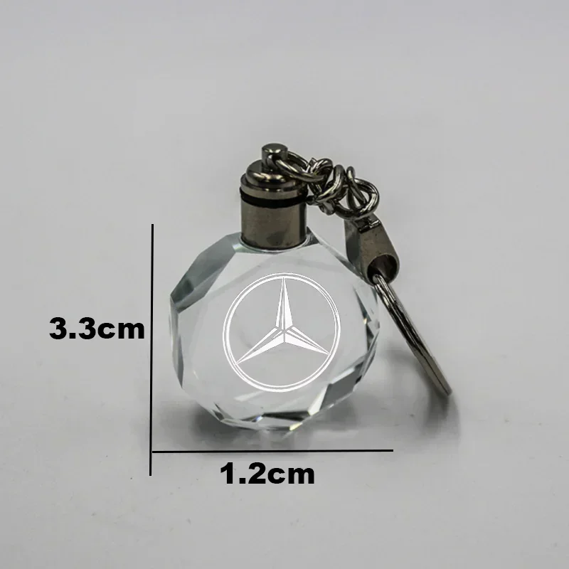 Llavero LED para coche, colgante de cristal, decoración para Mercedes Benz W205 W212 W204 W213 W203 W222 W211, accesorios para llavero