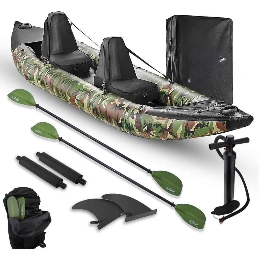 

2 Person Inflatable Kayak-Double Kayak with Aluminum Paddles,Repair Kit-Lightweight,Portable Adult Kayaks with High-Output Pump