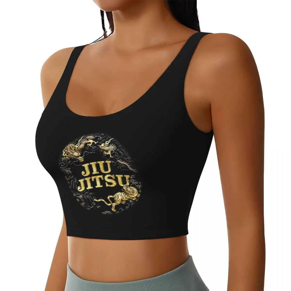 Jiu Jitsu brasileño personalizado para mujer, camiseta sin mangas para entrenamiento de batalla de Tigre y Dragón, sujetadores deportivos para Yoga y artes marciales, Yin Yang