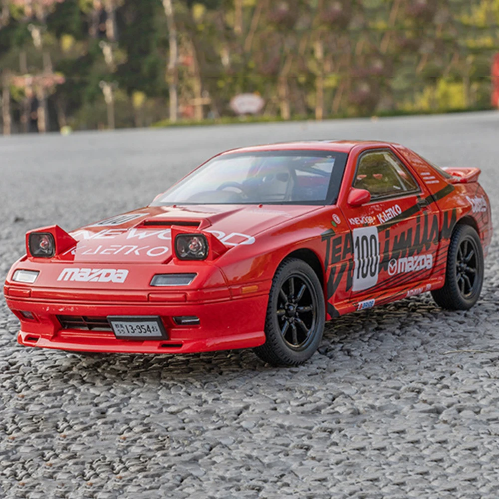 1:24 RX7-FC MX-5 Models Cars Toys Light Sound Pull Back Miniature Sports Car Rubber Tires Vehicles Perfect Gifts for Kids