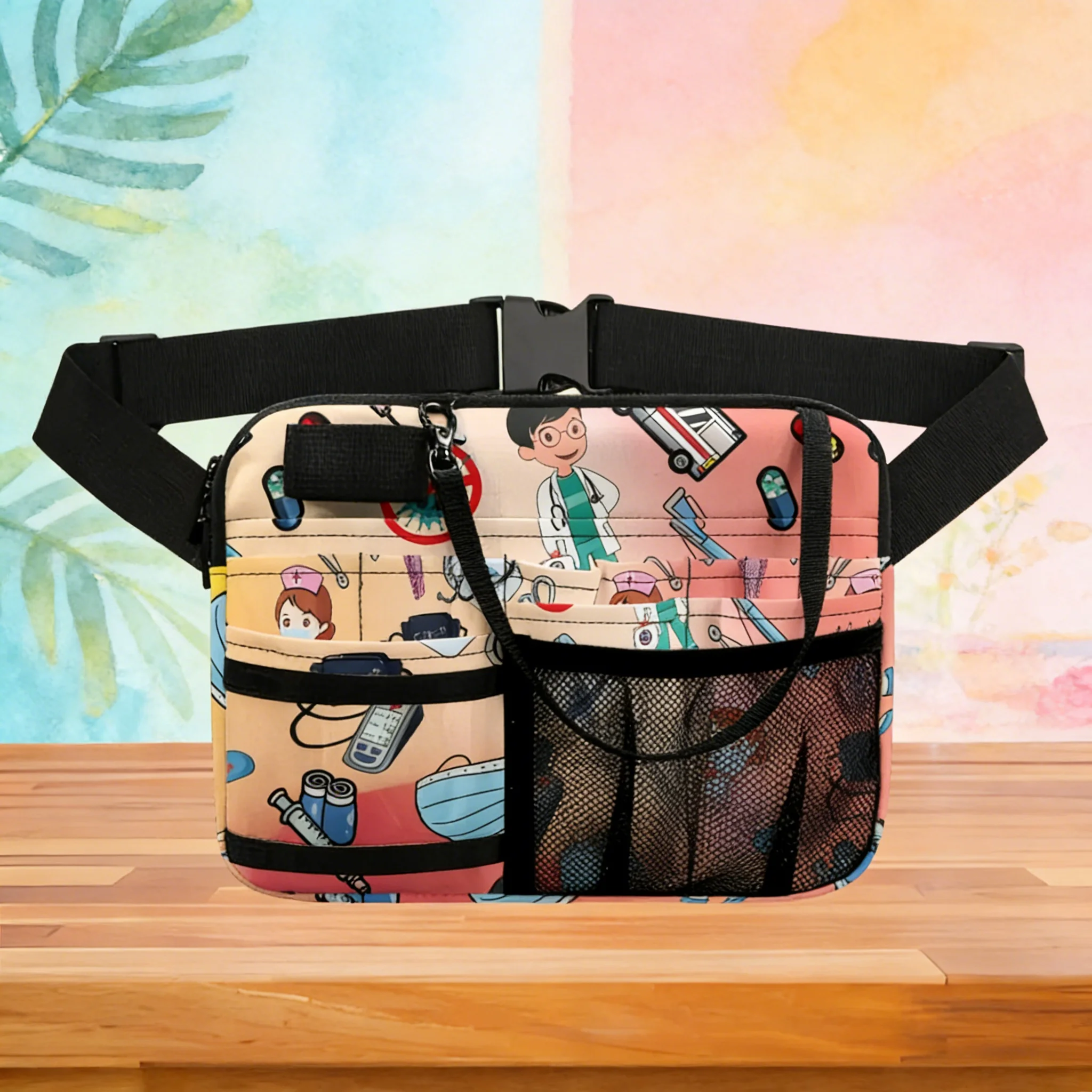 medical-hip-bag-for-nurses-adjustable-strap-nurse-fanny-pack-nursing-utility-organizer-with-mesh-pocket