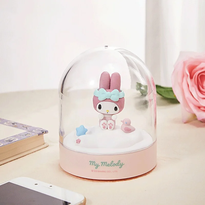 Miniso Sanrio serie Kawaii adornos luminosos Kuromi My Melody Cinnamoroll luz Led de noche decoración de habitación, regalo de cumpleaños para niña