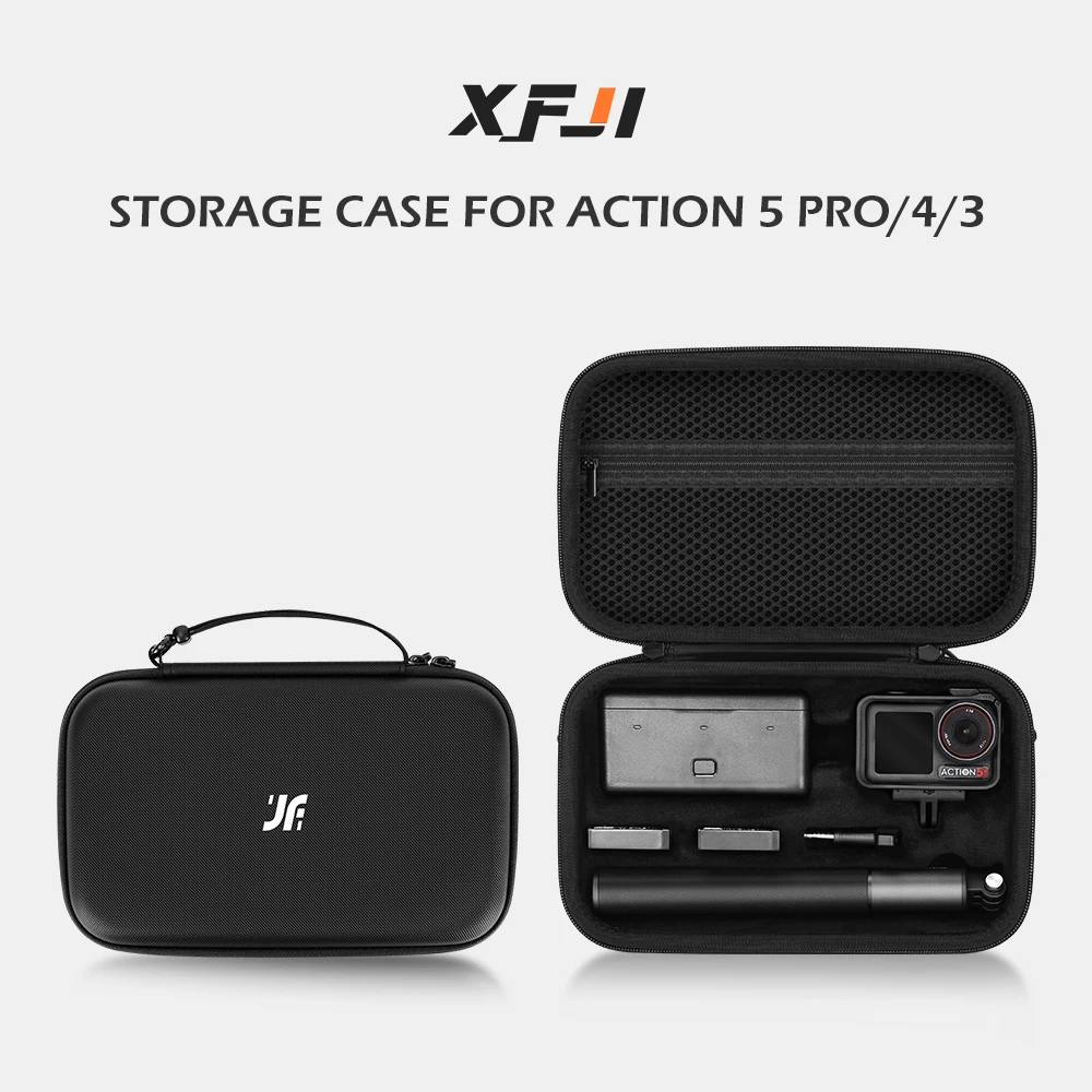 

For DJI OSMO Action 5 Pro/4/3 Portable Case Hard Bag Charger Battery Base Selfie Stick Storage Box Handbag Camera Accessories