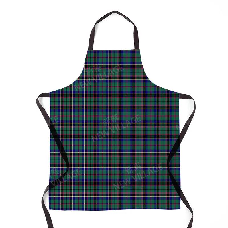 Aesthetics Women\'s Kitchen Apron Original by Children\'s Simple Checker Line Waterproof Girl Waiter Work Apron Oil Resistant