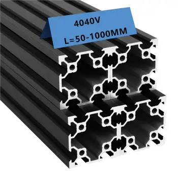 Perfil de extrusión de aluminio 4040 con ranura en V, 4 unidades, estándar europeo, anodizado, para impresora 3D y CNC DIY, longitud 50-550 mm. 6 best sales Perfil de aluminio 4040 - №5