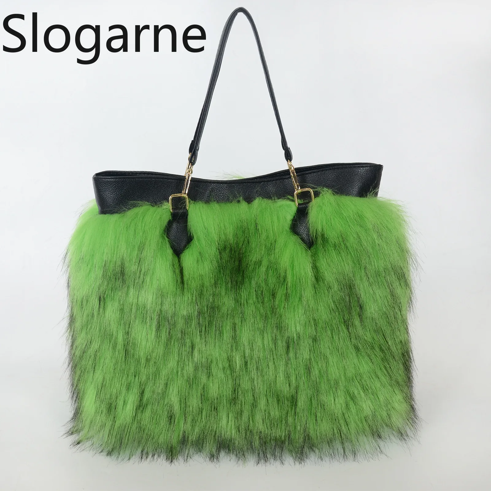 Frauen Große Kapazität Faux Pelz Taschen Damen Winter Mode Pelzigen Handtaschen Luxus Design Leopard Unterarm Tasche Flauschigen Schulter Tasche