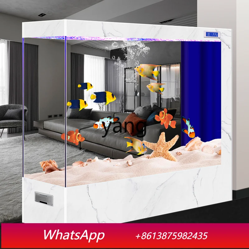 

LMMM living room medium and large lazy automatic circulation filter ecological aquarium ultra-white glass fish tank