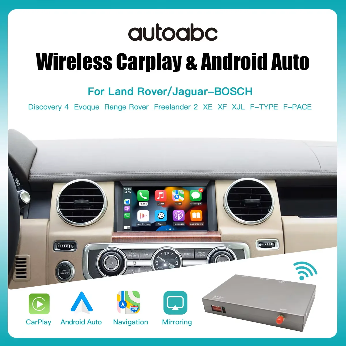 Wireless Carplay Android Auto Fits For Land Rover Jaguar Bosch Discovery 4 Evoque Freelander 2 XE XF XJ Mirroring Decorde