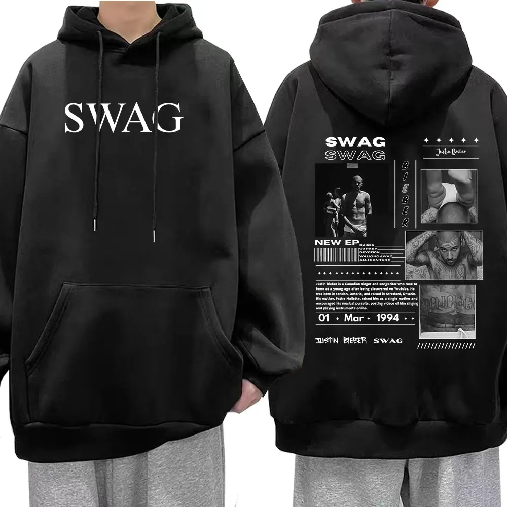 جاستن بيبر SWAG 2025 ألبوم جديد هوديس الرجال النساء الملابس موضة الهيب هوب قمصان سويت شيرت بقلنسوة عادية كم طويل البلوفرات