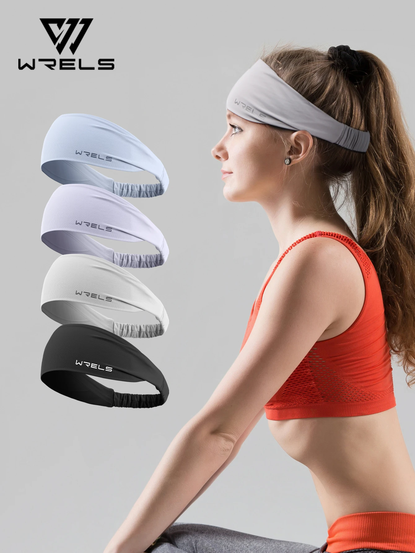 WRELS Sommer-Sport-Stirnbänder für Herren und Damen, schnell trocknend, schweißabsorbierend, elastisch, für Workout, rutschfest, atmungsaktiv – Detail 1