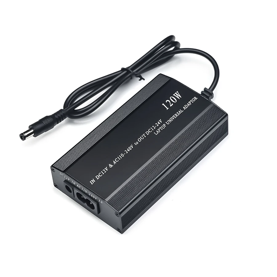Adjustable 120W 220v 110v to 12V 15V 16V 18V 19V 20V 22V 24V Car Charger Universal AC DC Adapter Power Supply usb Notebook