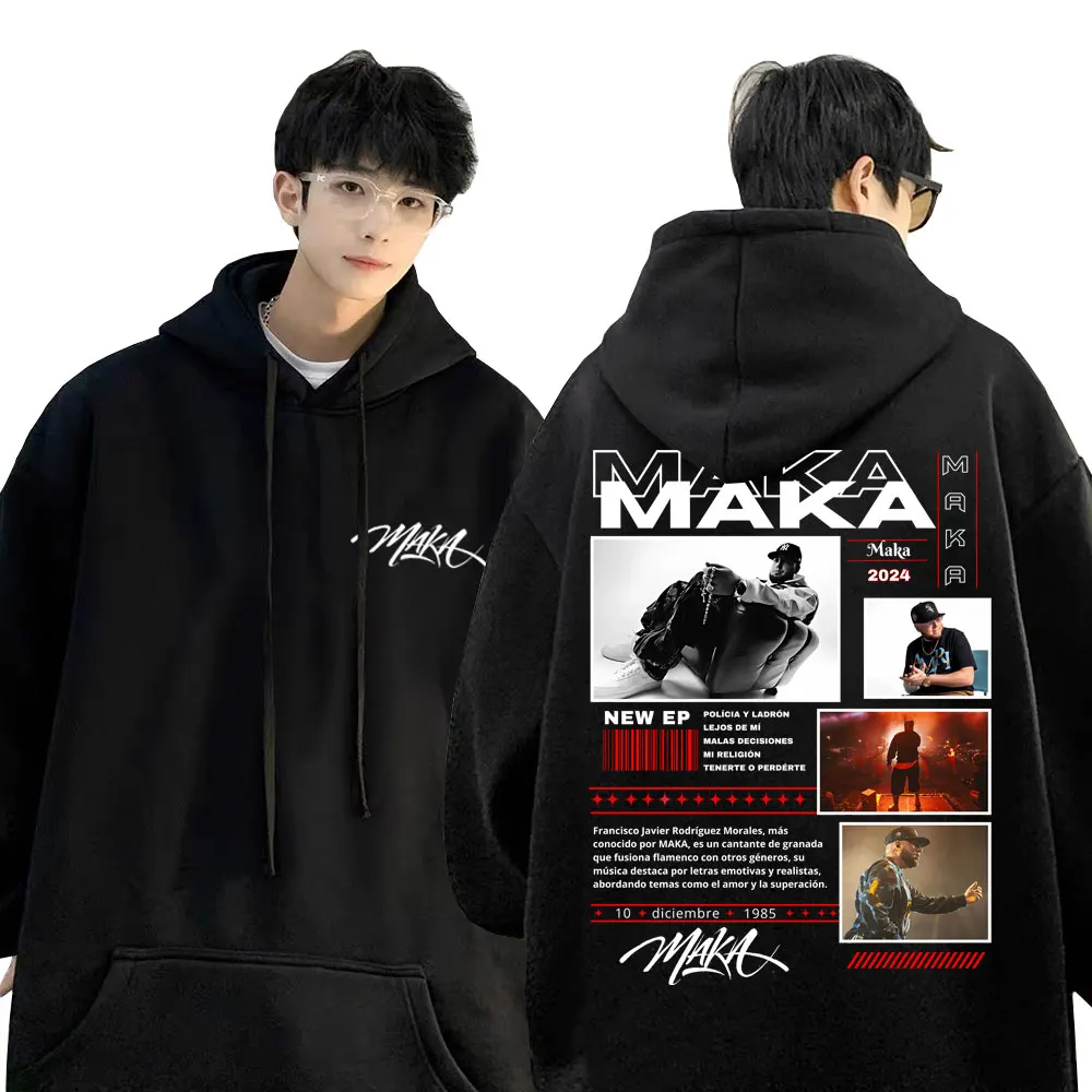 

Rapper Maka Aura Tour 2025 Hoodie for Men Casual Hip Hop Vintage Sweatshirt Men's Clothing Fashion Pullover Oversized Streetwear