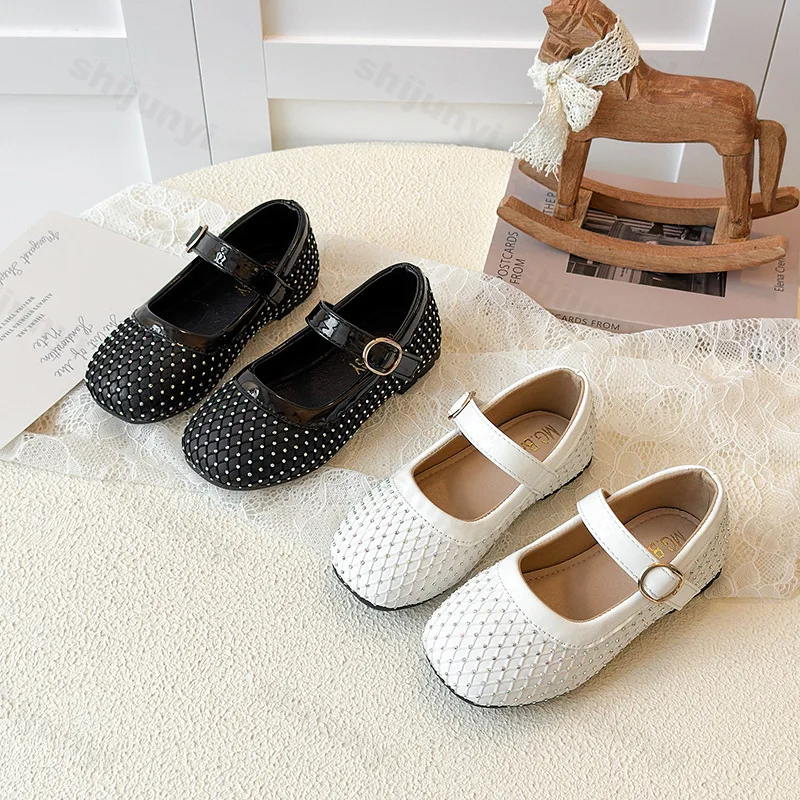 

Girls Flat Shoes Non-slip Soft Sole Spring 2026 New Children Princess Shoes Luxury Kids Fashion Casual Mary Jane Leather Shoes