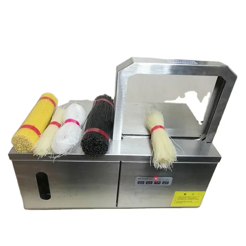 

Vegetable strapping machine 12mm wide tape strapping bundling machine automatic opp strapping machine