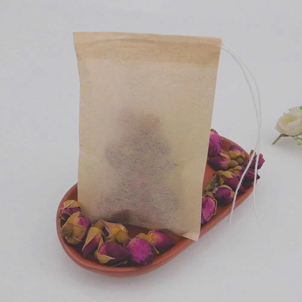 

200Pcs Disposable Paper Tea Filter Bags Drawstring for Loose Leaf Tea Coffee Spice Herbal Medicine Hot Pot Foot Bath