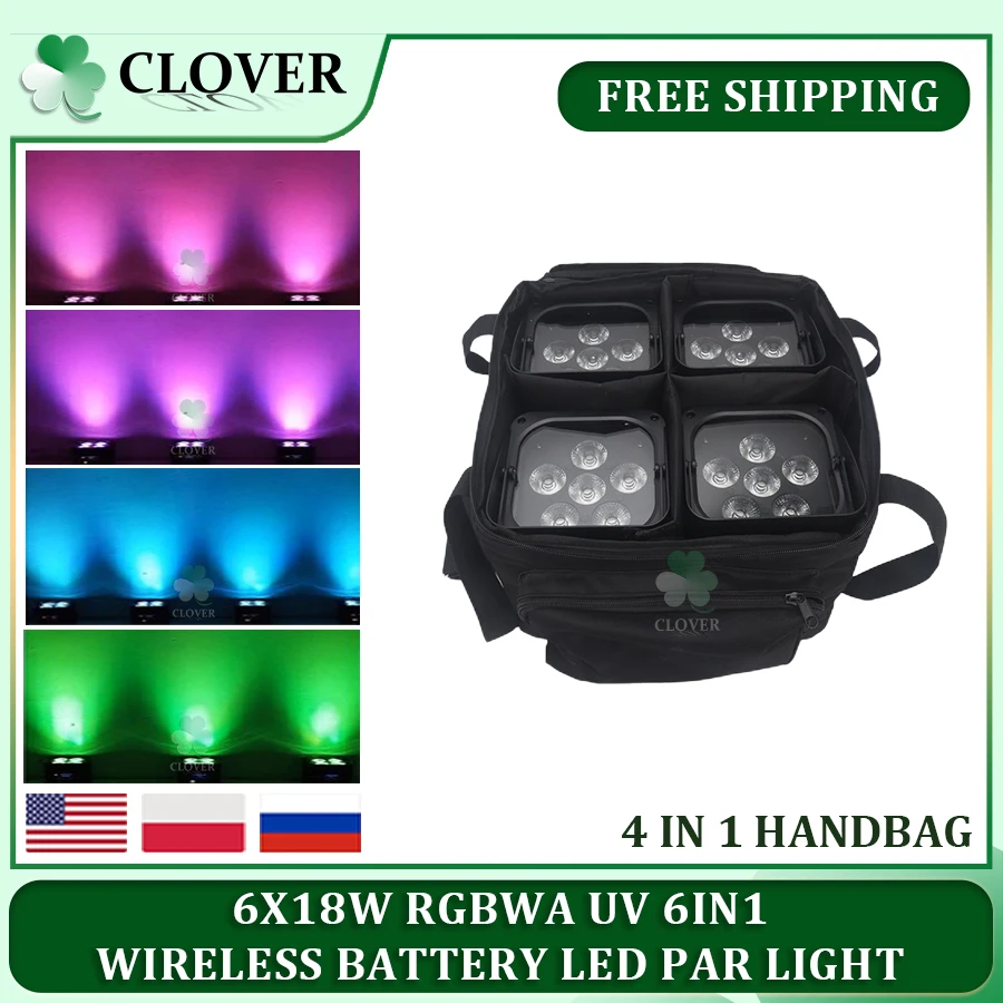 

No Tax 1x bag For Sailwin 0 DUTY Stage Light 6X18W RGBAW UV Battery Powered PAR DMX512 Smart DJ LED UPLIGHT WIFI Stage Lighting