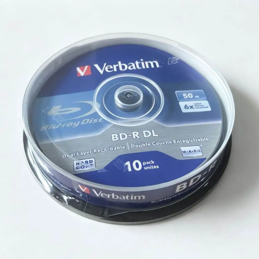 Verbatim BD-R DL 50GB 6X Speed Recordable Blue Ray Disc BDR Blank Bluray Disks 10Pieces