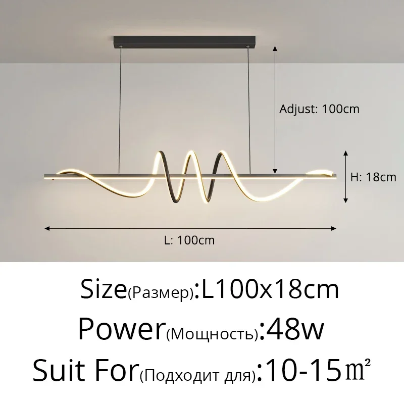 Moderne LED-hanglampen voor eetkamer Keuken Hanglampen Minimalistische binnenverlichting Home Decor Wit Zwart Keukenlampen