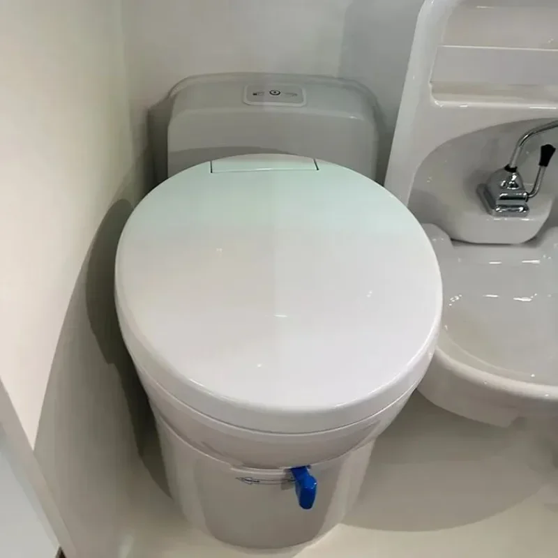 Can Rota 90° Rv Toilet 30-50mm Fitting Thickness Caravan Toilet With Tank And Door Toilet For Motorhome