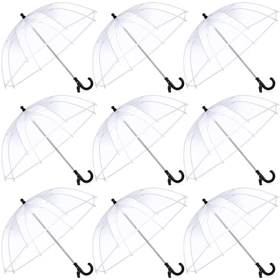 

Pcs Kids Clear Umbrella Pack Transparent Bubble Umbrella with Easy Grip Handle Dome Windproof Stick Umbrellas with Whistle for T