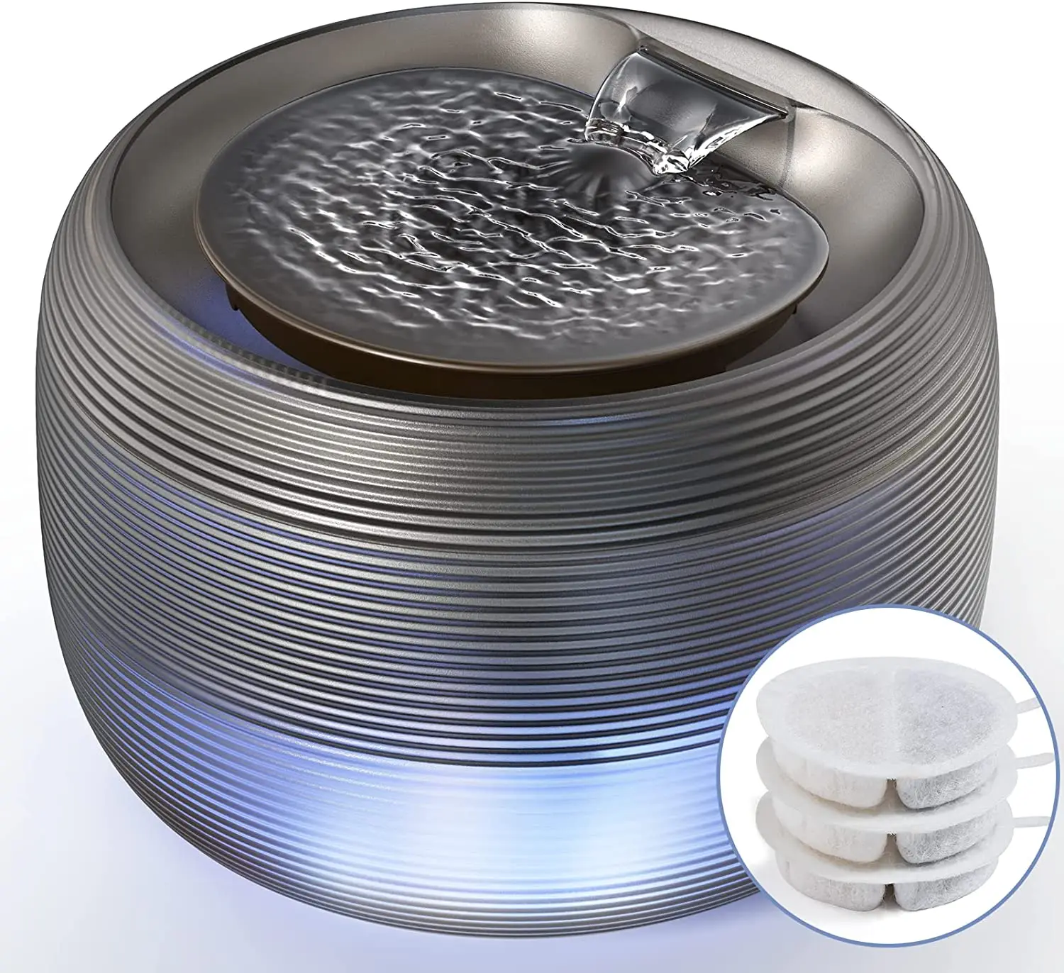 

Cat Water Fountain, 84 Fl Oz/2.5L Pet Water Fountain for Cats and Dogs Inside with LED Light, Ultra Quiet Cat Drinking Fountain