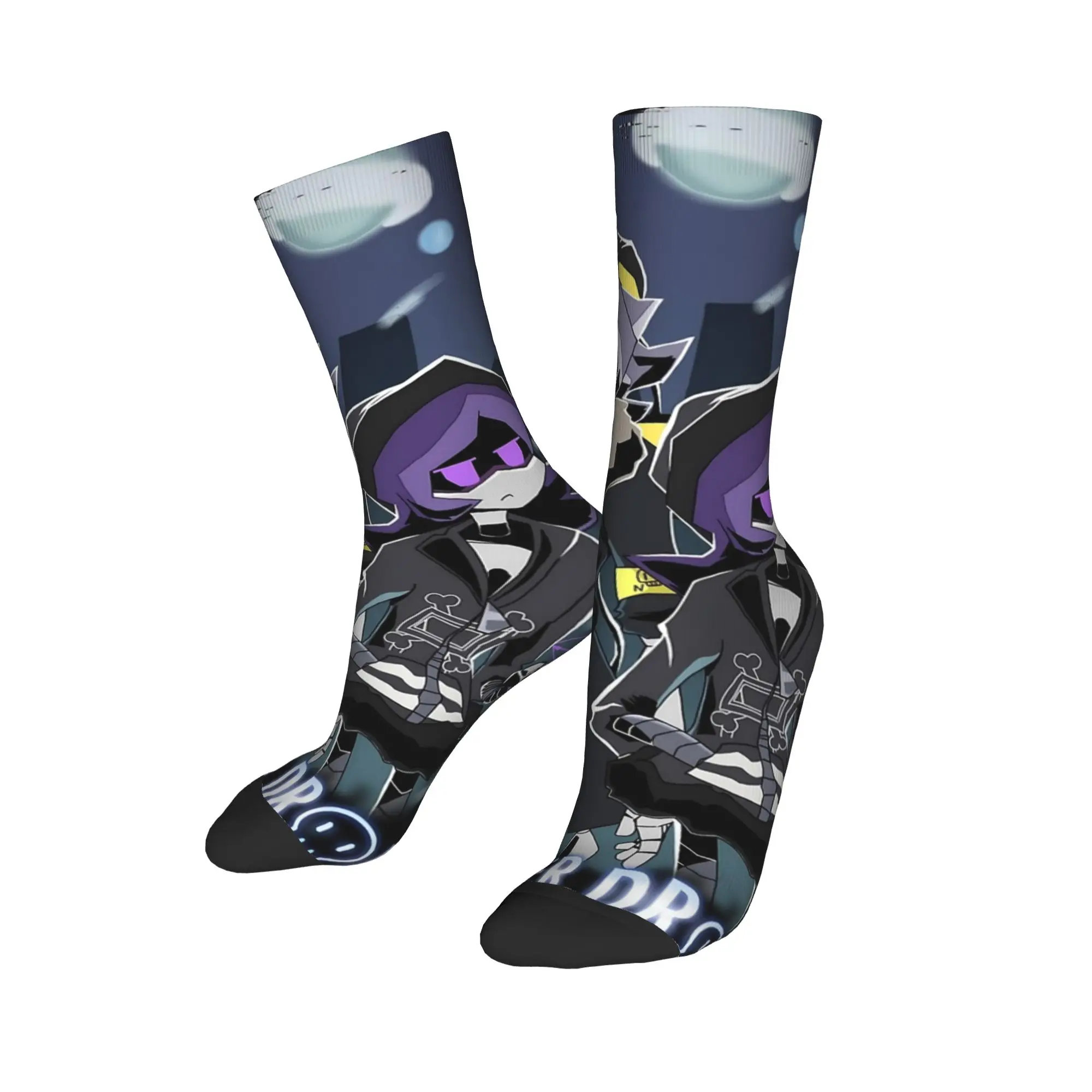 Colorful Murder Drones Cartoon Sports Socks  Polyester Long Socks for Women Men Sweat Absorbing