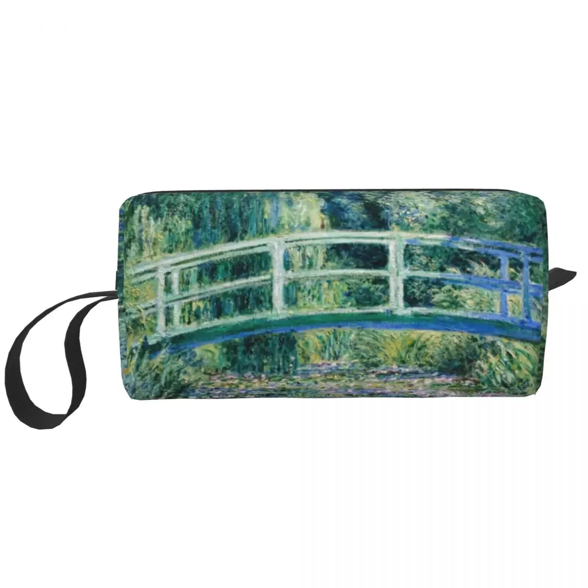 The Waterlily Pond Green Travel Toiletry Bag Claude Lilies and Bridge Cosmetic Makeup Organizer Beauty Storage Dopp Kit