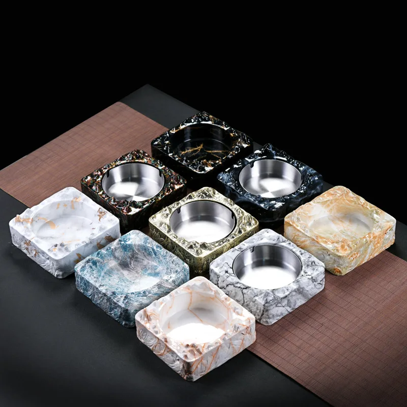 

Креативная утолщенная керамическая пепельница, настольное украшение для дома, большая вместительная квадратная керамическая пепельница, офисная коробка для хранения пепельницы