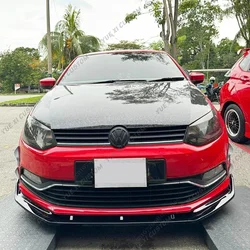 For VolksWagen POLO MK5 6R 6C TDI TSI MPI 2009-2018 Car Front Bumper Lip Chin Spoiler Splitter Lip Guard Protector Cover Tuning