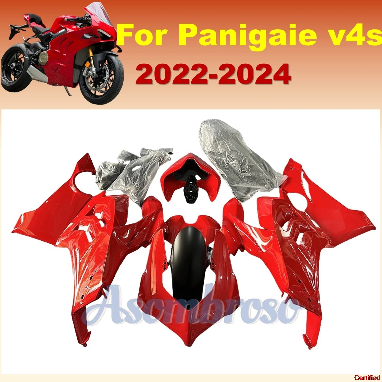 مجموعة هدايا حمراء لامعة مناسبة لـ Ducati Panigale V4 V4S 2022 2023 2024 2021 v 4s 22 23 24 انسيابية للدراجات النارية