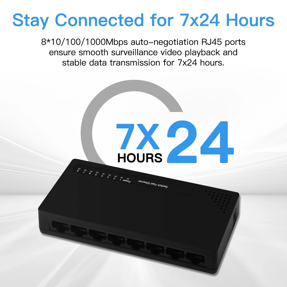 8 Ports 1000M Ethernet Switch Desktop Gigabit Network Switch Adapter Fast RJ45 Port Ethernet Splitter