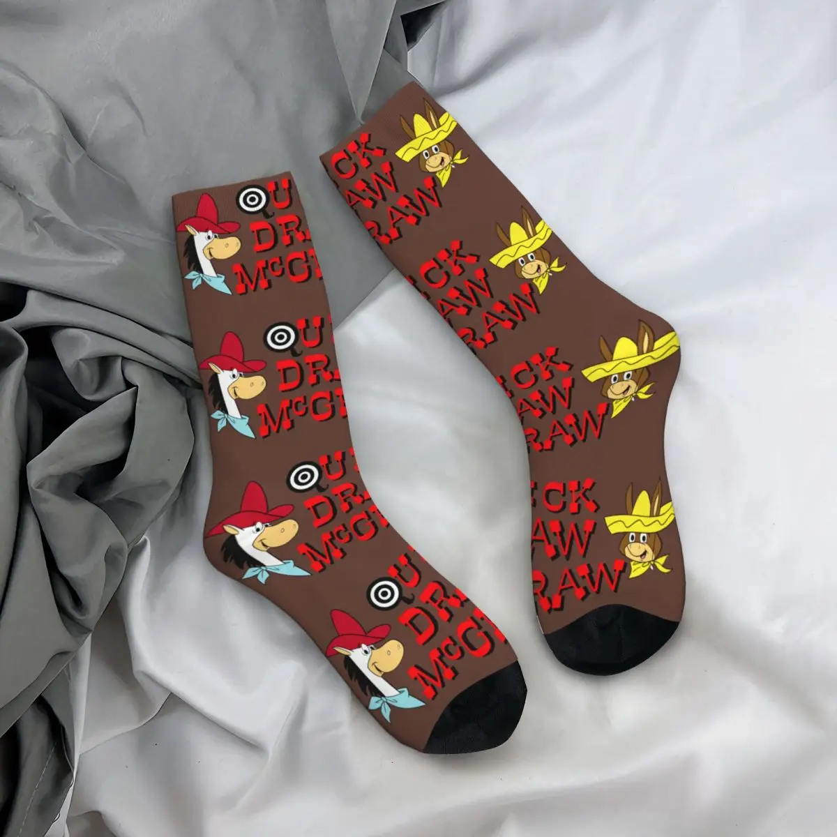 Men's Crazy Compression Crew Sock, Padrão de Qualidade, Cool, Harajuku, Q-Quick Draw, McGraw Show, Novidade