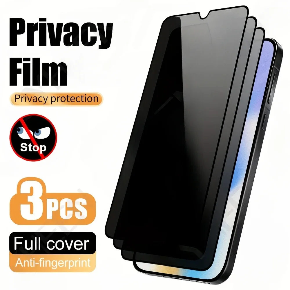 

3Pcs Privacy Screen Protector For Samsung A03 A06 A16 A23 A34 A52 A53 A54 5G Tempered Glass For Samsung A05 A13 A15 A25 A35 A55