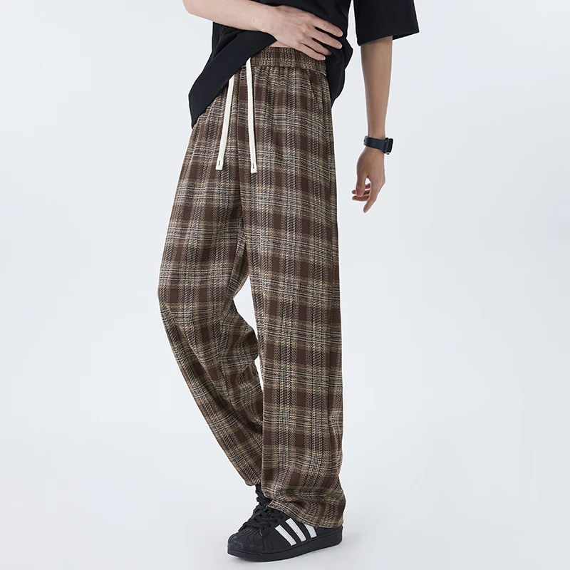 Primavera y verano, pantalones de pierna ancha unisex para hombres, pantalones casuales finos para parejas