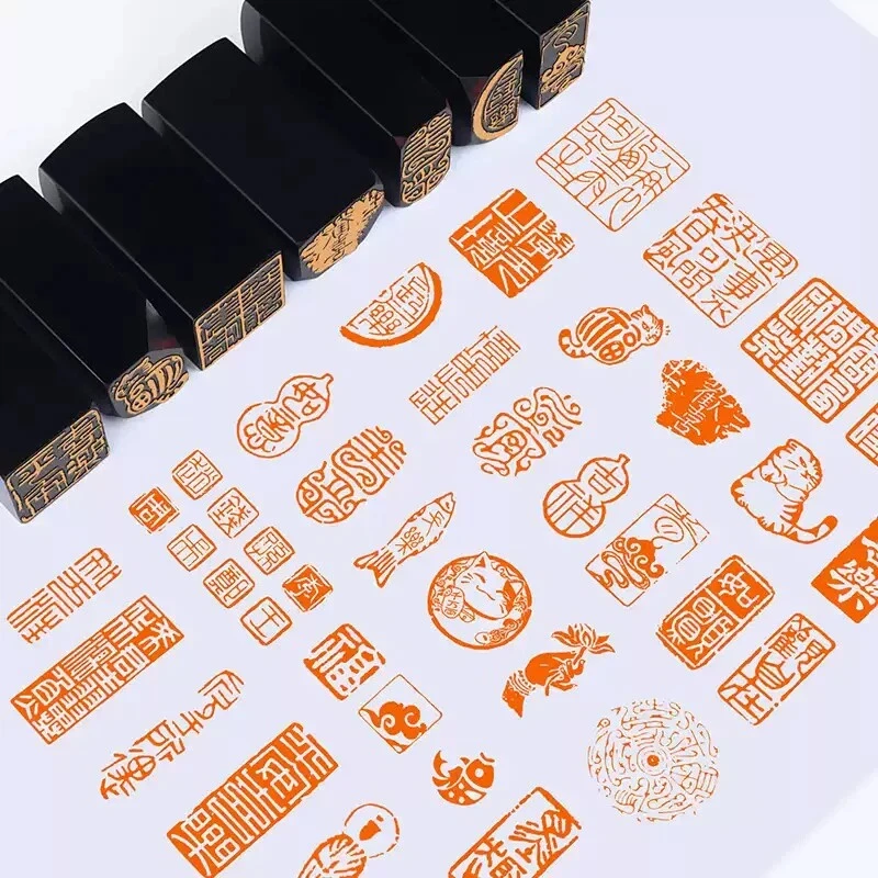 Finished Square Seal Engraving Stamp Personal Chop Maitreya Pattern for Chinese Calligraphy Painting Exam Sutra Copying