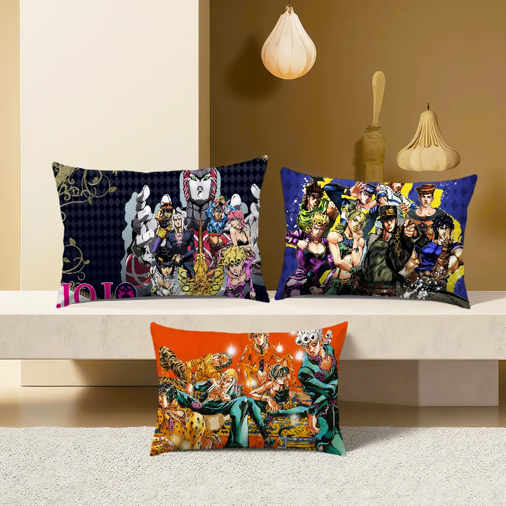 Anime Manga J-JoJos B-Bizarre A-Adventure Rectangle Pillow Cover Home Sofa Living Room Office Hogar Coffee Shop Pillowcase