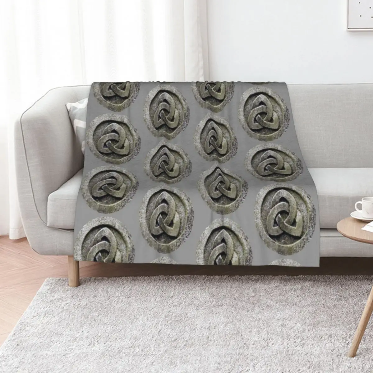 Stone Celtic Knot Throw Blanket Plush Fuzzy Cozy Blanket for Couch Sofa