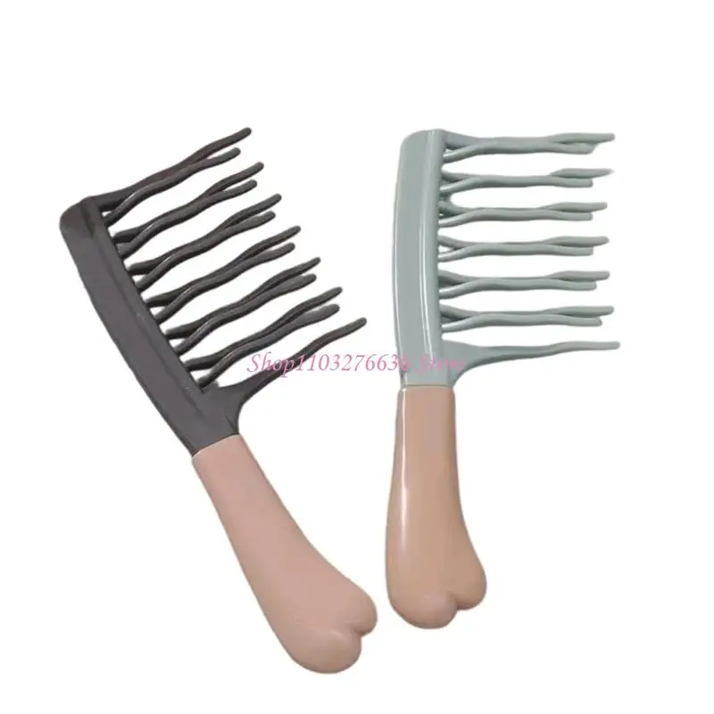 R6FD Double Row Waved Teeth Infant Comb Massager Brush for Gentle Hair Detangling and Safe PP Construction for Daily Care