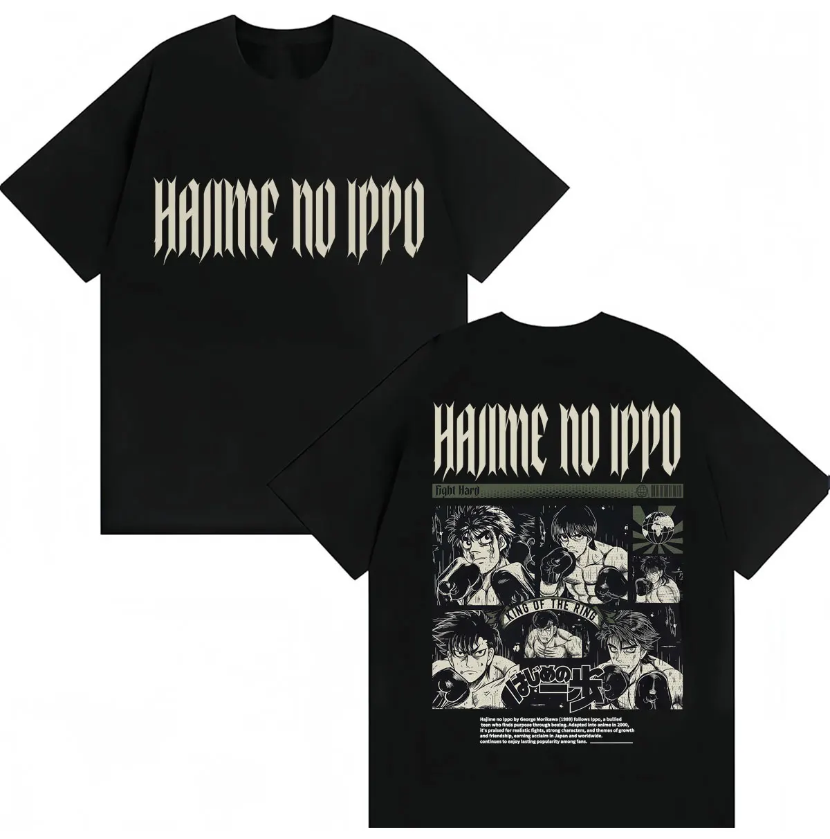 Anime Hajime No Ippo Kamogawa Boxing Gym T Shirt Men Women Makunouchi Takamura Oversized T-shirt Cotton Male T Shirts Streetwear