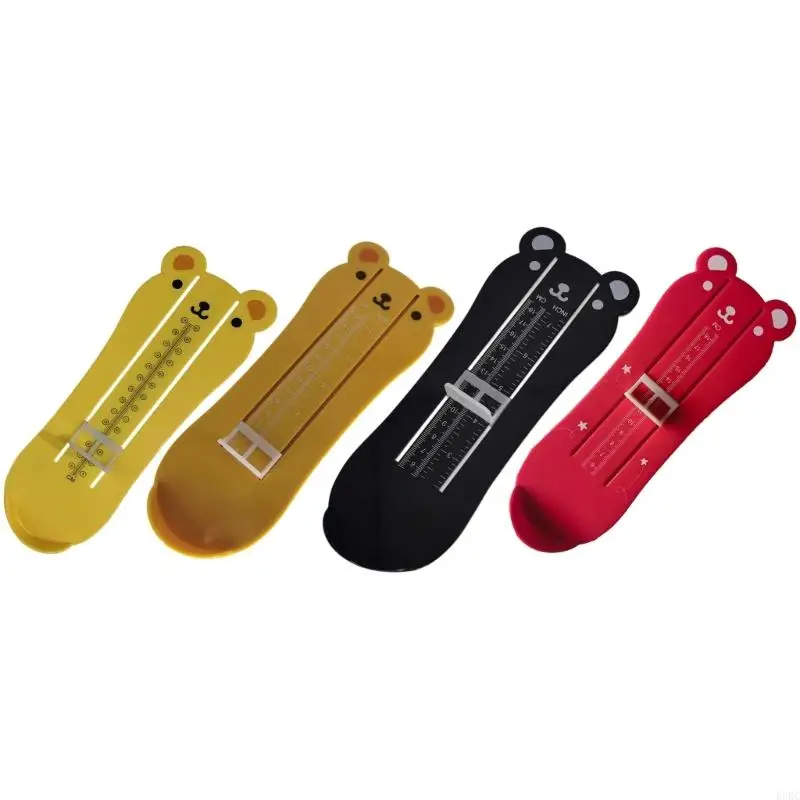 F3KC Misuratore piedi per bambini a forma orso cartone animato per dimensionamento accurato delle scarpe Calibro