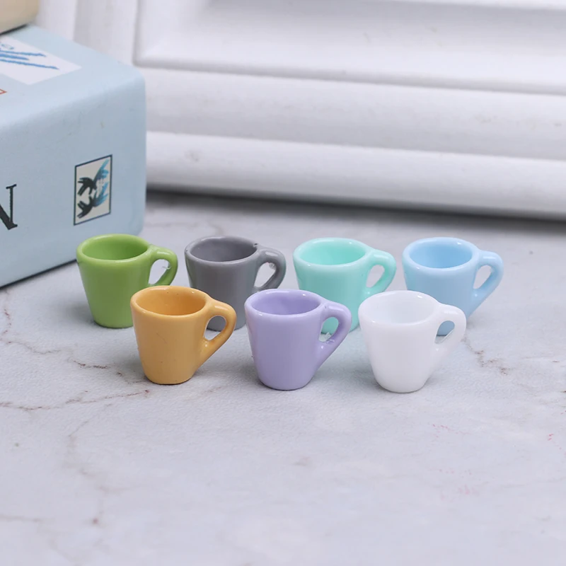 10pc 1:12 Dollhouse Miniature Mug Water Cup Model Coffee Cup Food Drink Home Tableware Decors Kitchen Accessories Toys